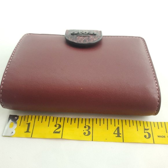 Coach Womens Brown Colorblock Leather Snakeskin Medium Corner Zip Around Wallet - Picture 5 of 12